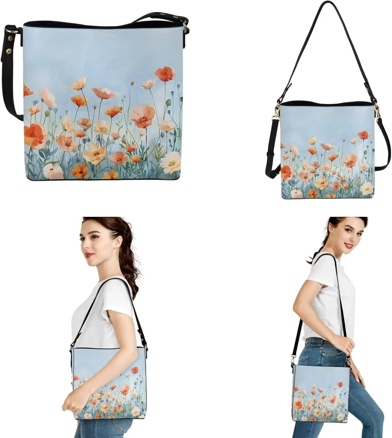 2pcs Purses For Women Wallet Shoulder Bag Top Handle Hand for Daliy Use