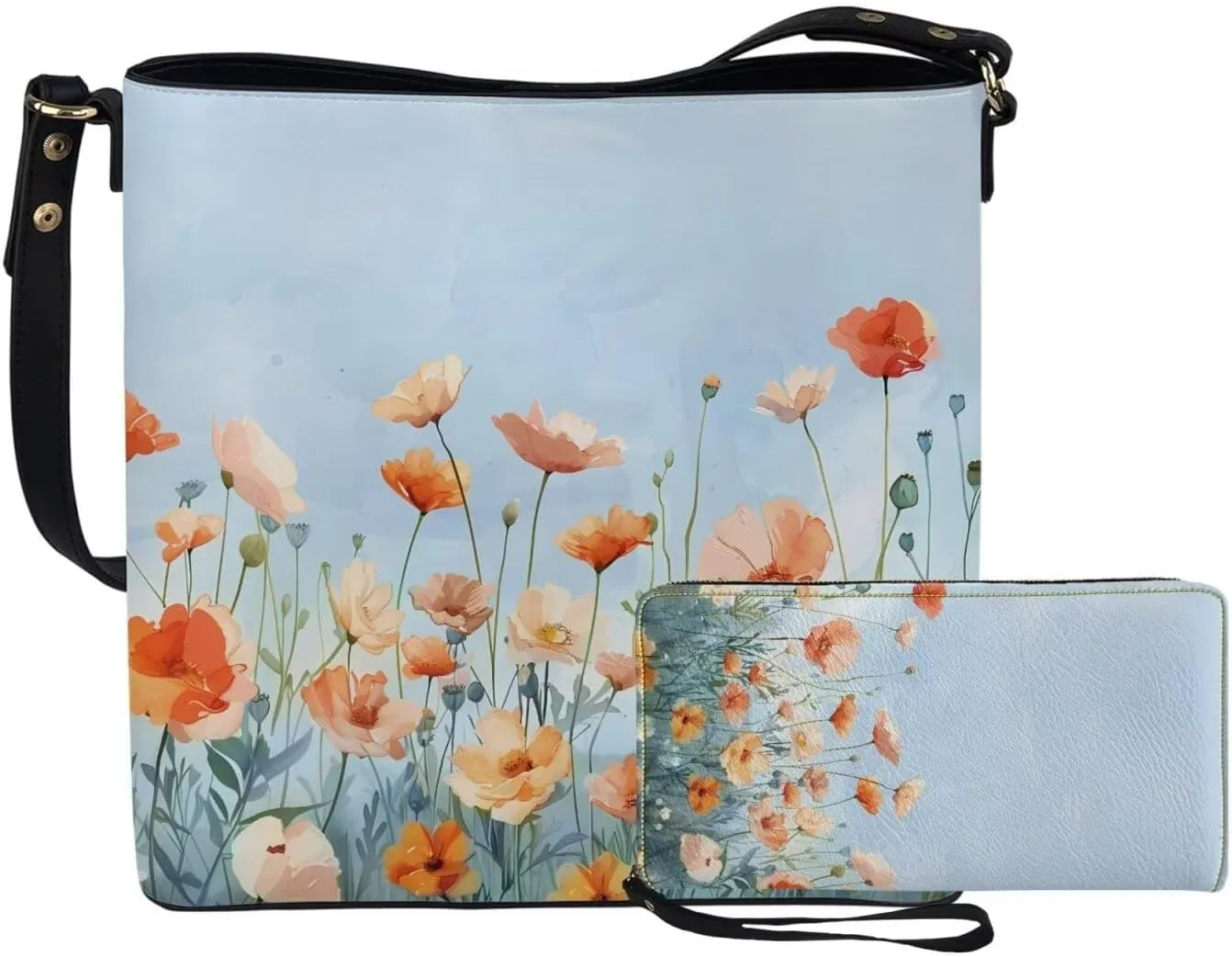 2pcs Purses For Women Wallet Shoulder Bag Top Handle Hand for Daliy Use