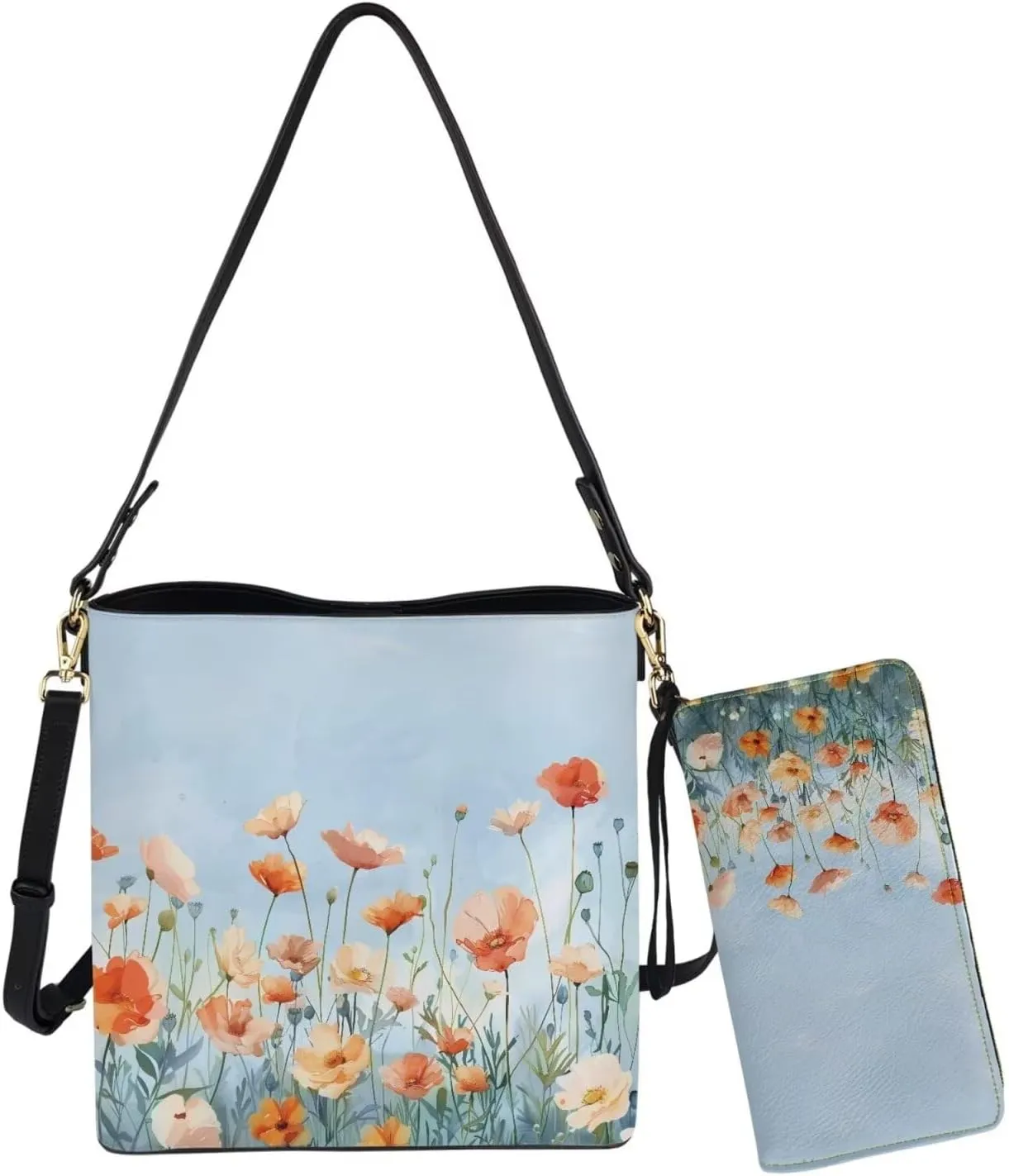 2pcs Purses For Women Wallet Shoulder Bag Top Handle Hand for Daliy Use