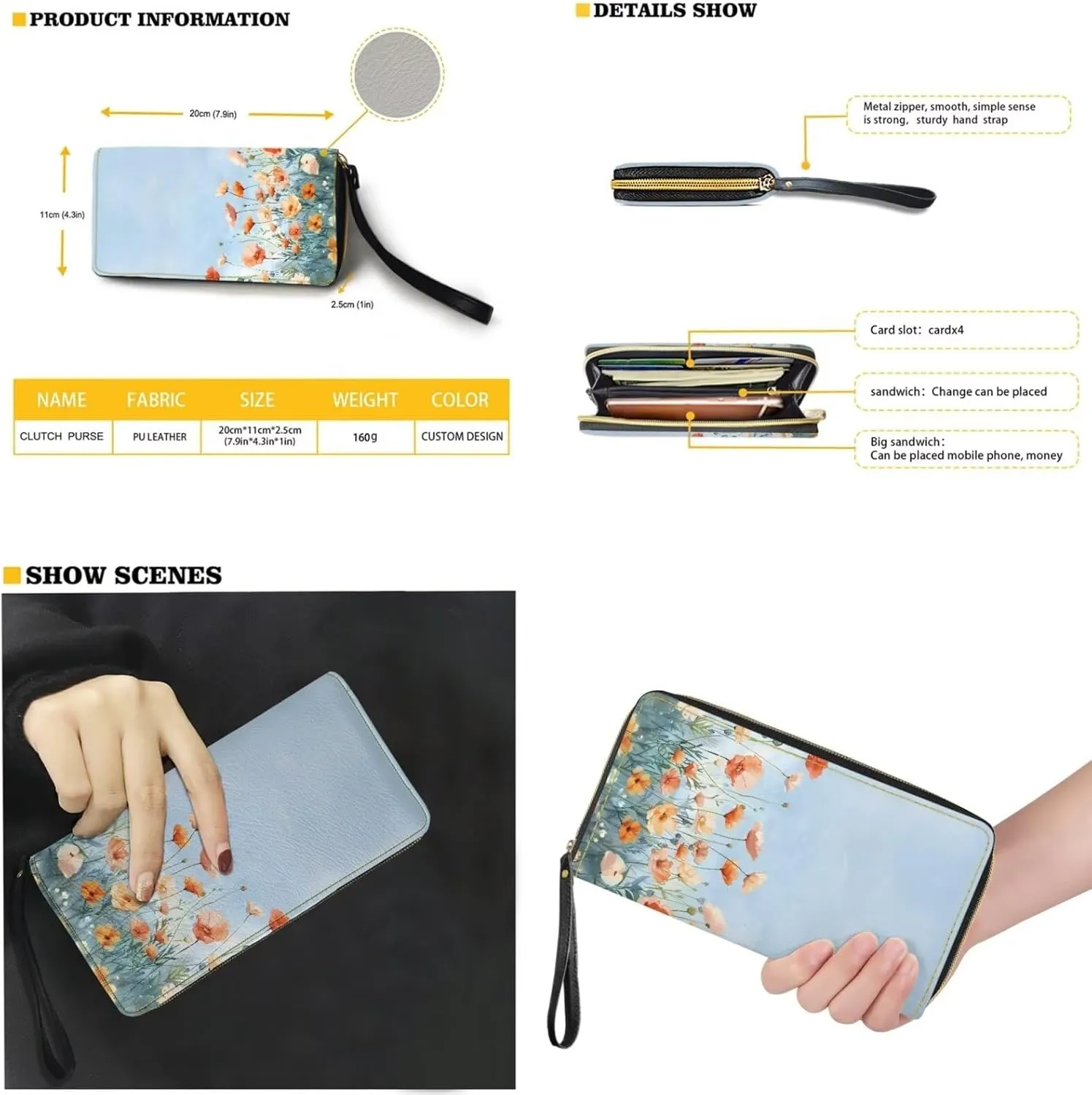 2pcs Purses For Women Wallet Shoulder Bag Top Handle Hand for Daliy Use