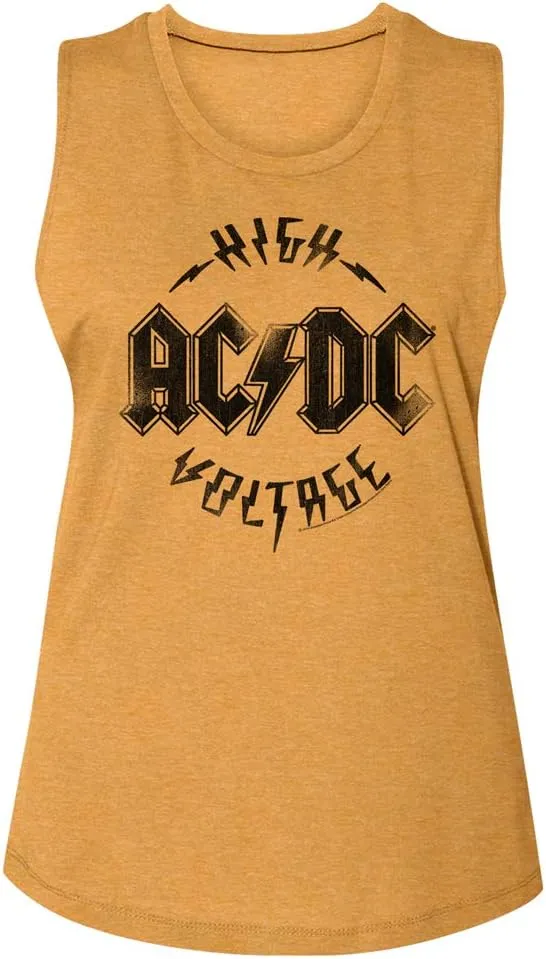 ACDC Rock Band High Voltage Album Ladies Muscle Tank Top