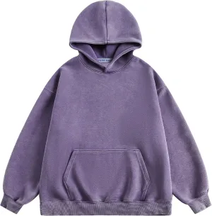 Aelfric Eden Washed Hoodie Oversized Vintage Hoodies Unisex Streetwear Solid Hooded Sweatshirt with Pocket