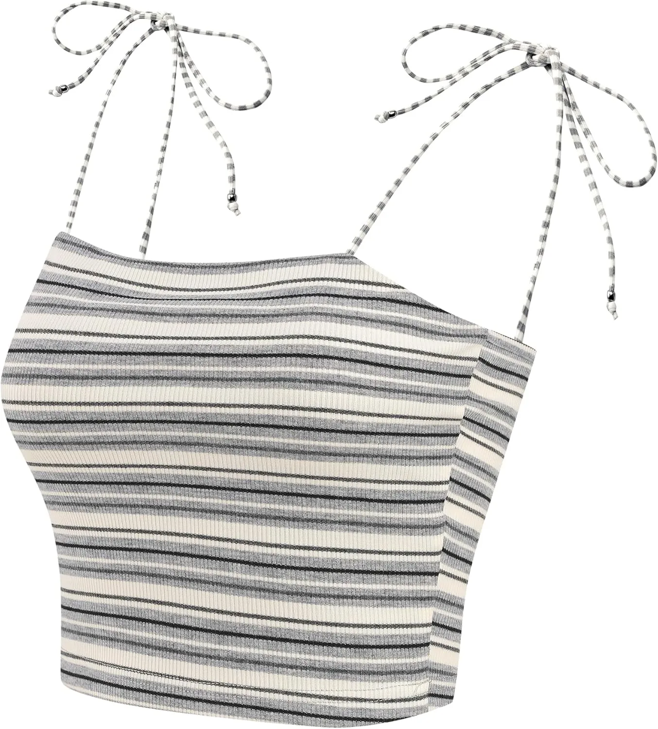 Allegra K Women's Cami Tube Top Tie Spaghetti Straps Sleeveless Summer Crop Tops
