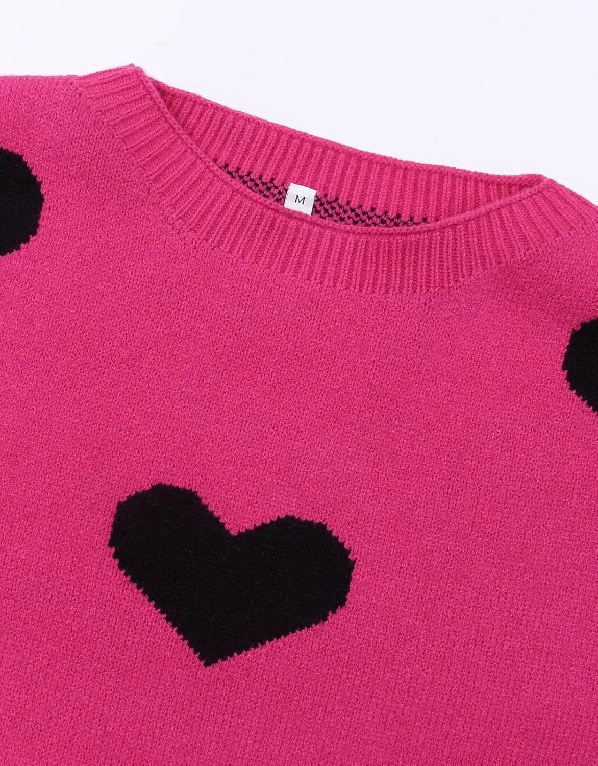 Alsol Lamesa Women's Cute Heart Sweater Pullover Long Sleeve Crewneck Casual Knitted Sweaters