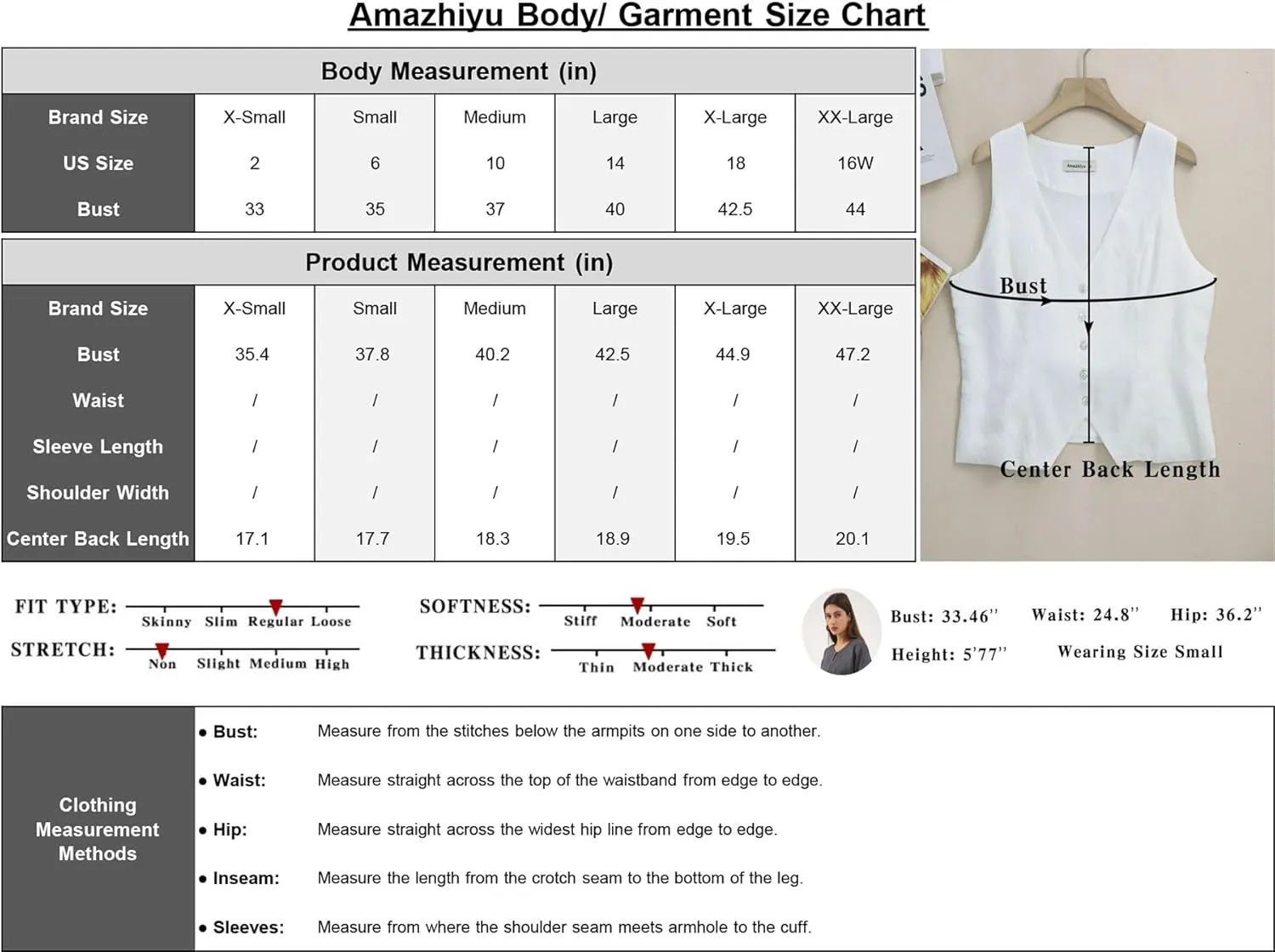 Amazhiyu Womens Pure Linen Sleeveless Button Down Crop Top V Neck Waistcoat Vest