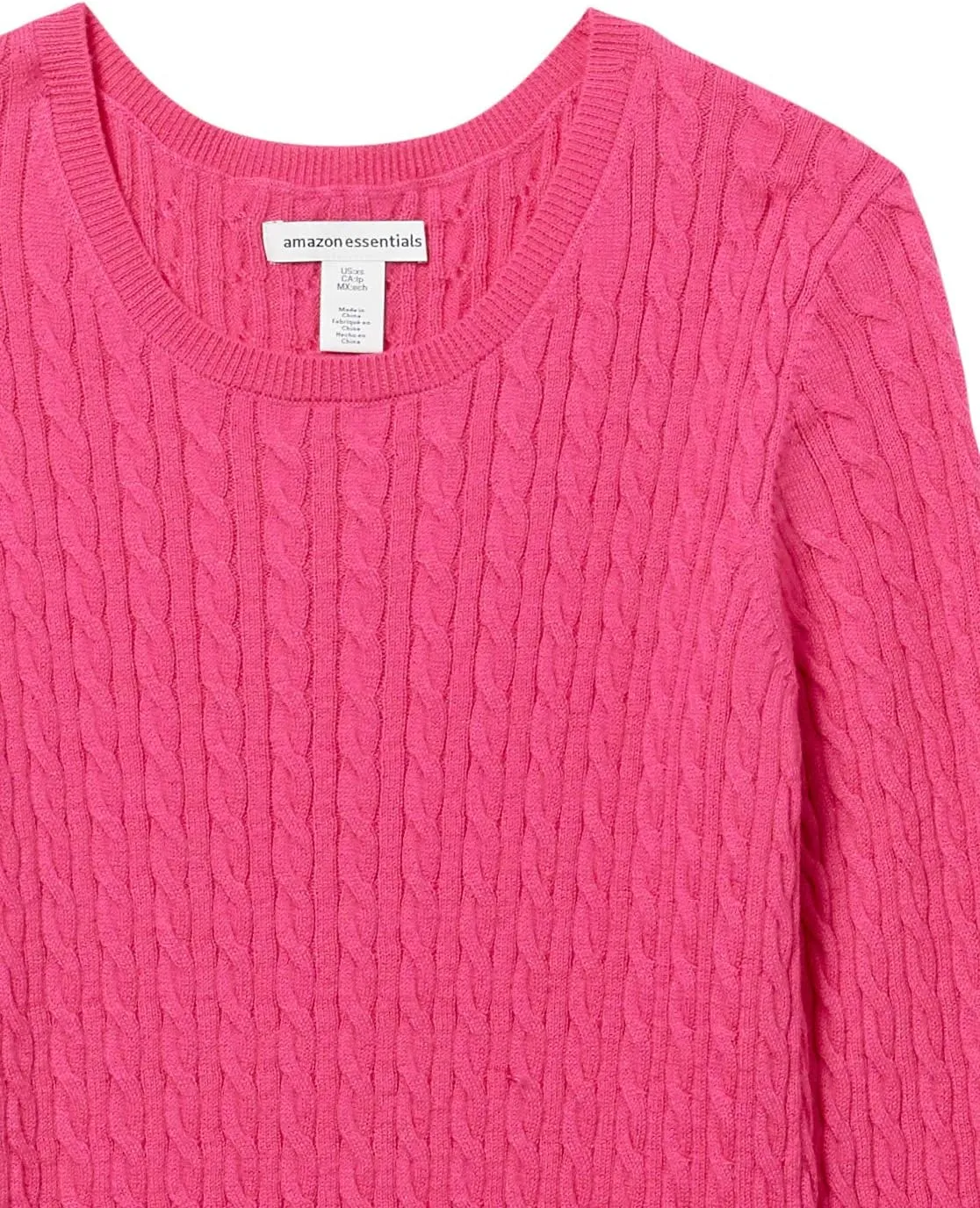 Amazon Essentials Women's Lightweight Long-Sleeve Cable Crewneck Sweater (Available in Plus Size)