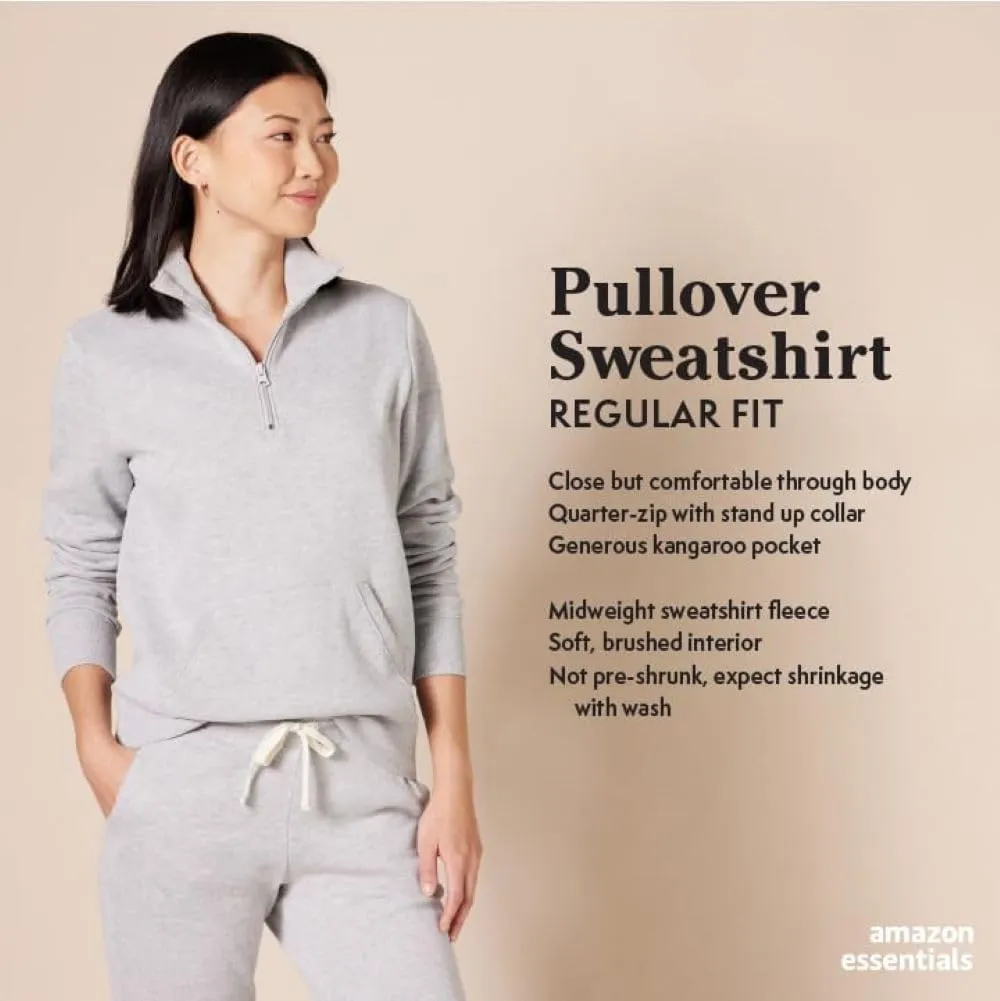 Amazon Essentials Women's Long-Sleeve Fleece Quarter-Zip Top (Available in Plus Size)