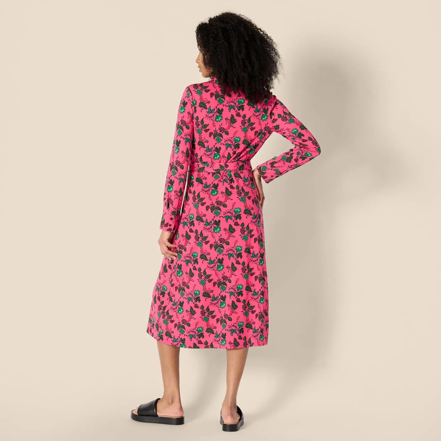 Amazon Essentials Women's Regular-Fit Matte Jersey Midi Length Dress