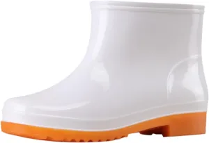 AMDBEL Rain Boots for Women Waterproof Wide Feet, Ankle Rain Boots For Women Waterproof, Women's Short Rain Boots Rubber Waterproof Garden Boots Elastic Slip On Ankle Chelsea Boots