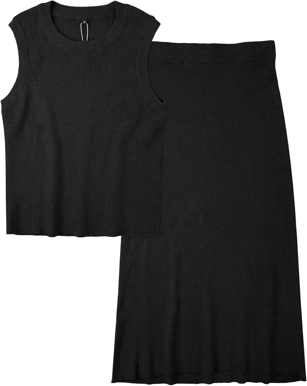 Arach&Cloz Women's Two Piece Sets 2025 Bodycon Dresses Summer Outfits Tank Top and Midi Skirt Suits Sweater