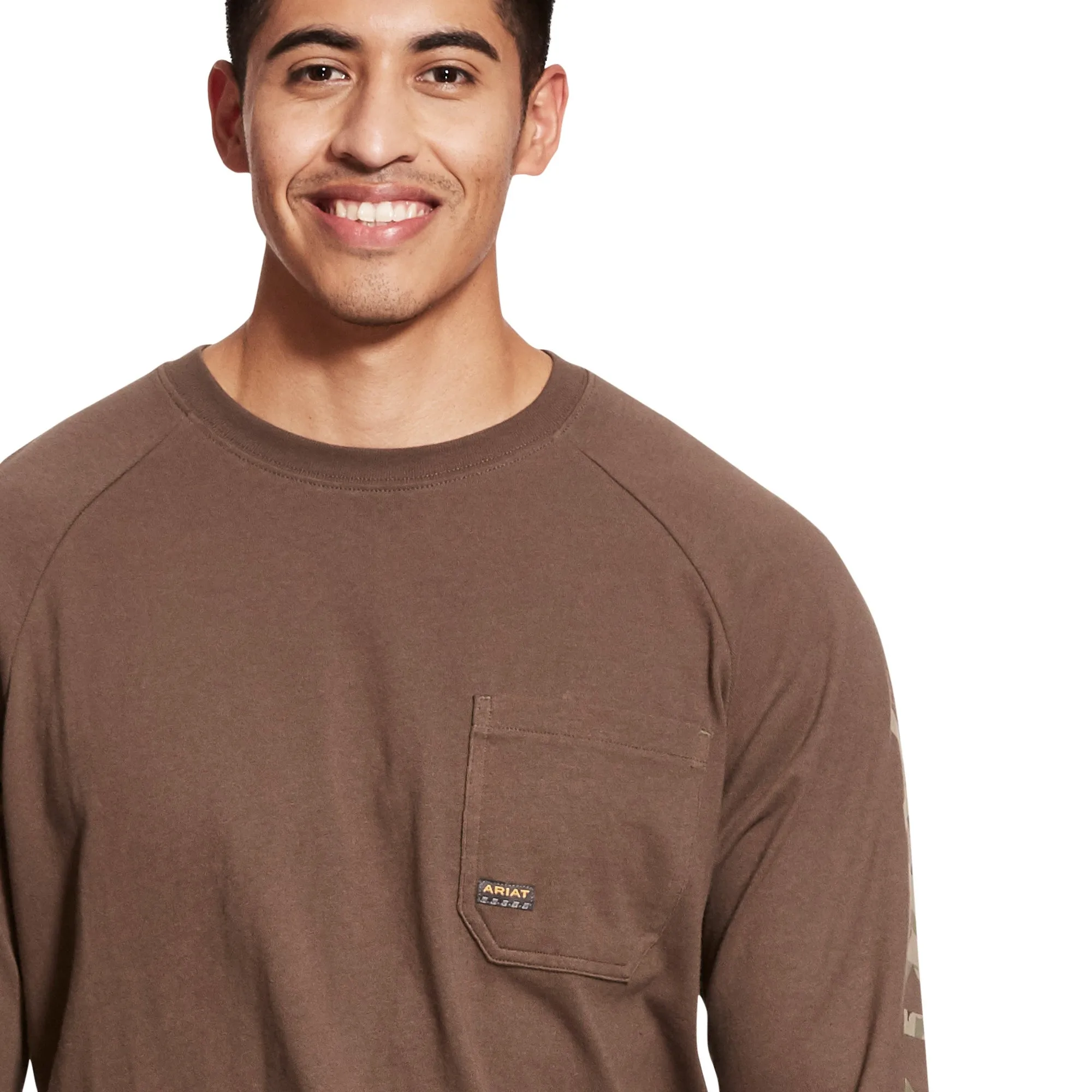 Ariat® Men's Rebar CottonStrong Moss Camo Logo Work T-Shirt 10027904