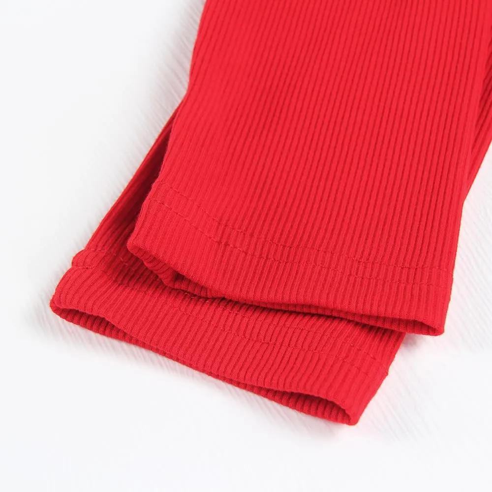 Artfish Women's Square Neck Long Sleeve Ribbed Slim Fitted Casual Basic Crop Top