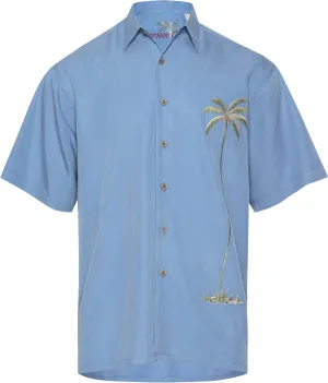 Bamboo Cay Men's Single Palm Embroidered Hawaiian Shirt