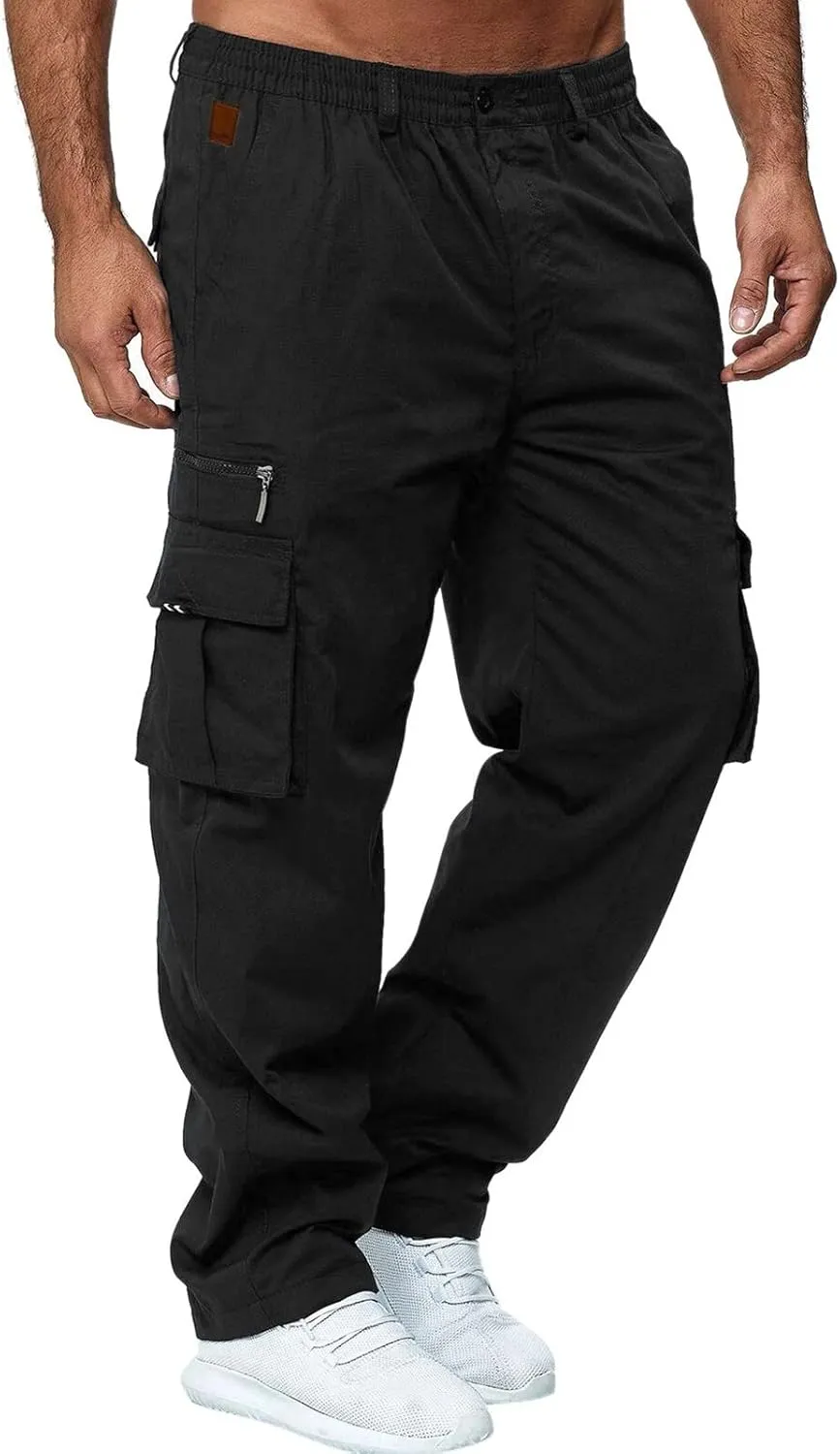 Big and Tall Sweatpants for Men Slim Fit Fleece Lined Sweatpants Plain Zipper Pockets Pants Gym Sports Joggers Every