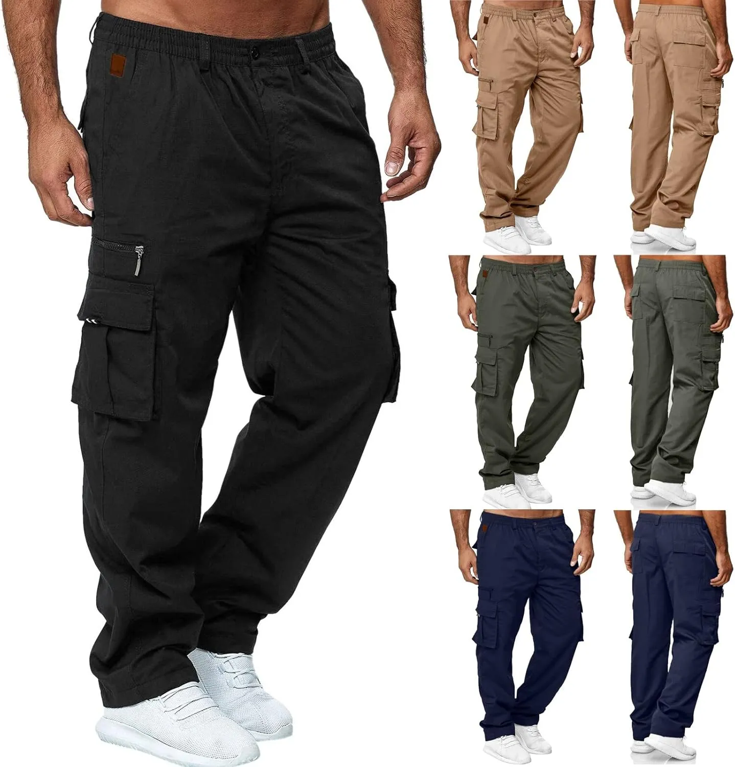 Big and Tall Sweatpants for Men Slim Fit Fleece Lined Sweatpants Plain Zipper Pockets Pants Gym Sports Joggers Every