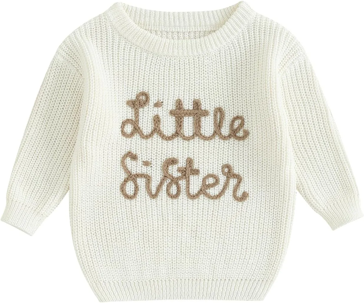 Big Brother Little Brother Matching Outfits Letter Embroidery Knit Sweater Shirt Baby Boy Winter Warm Clothes