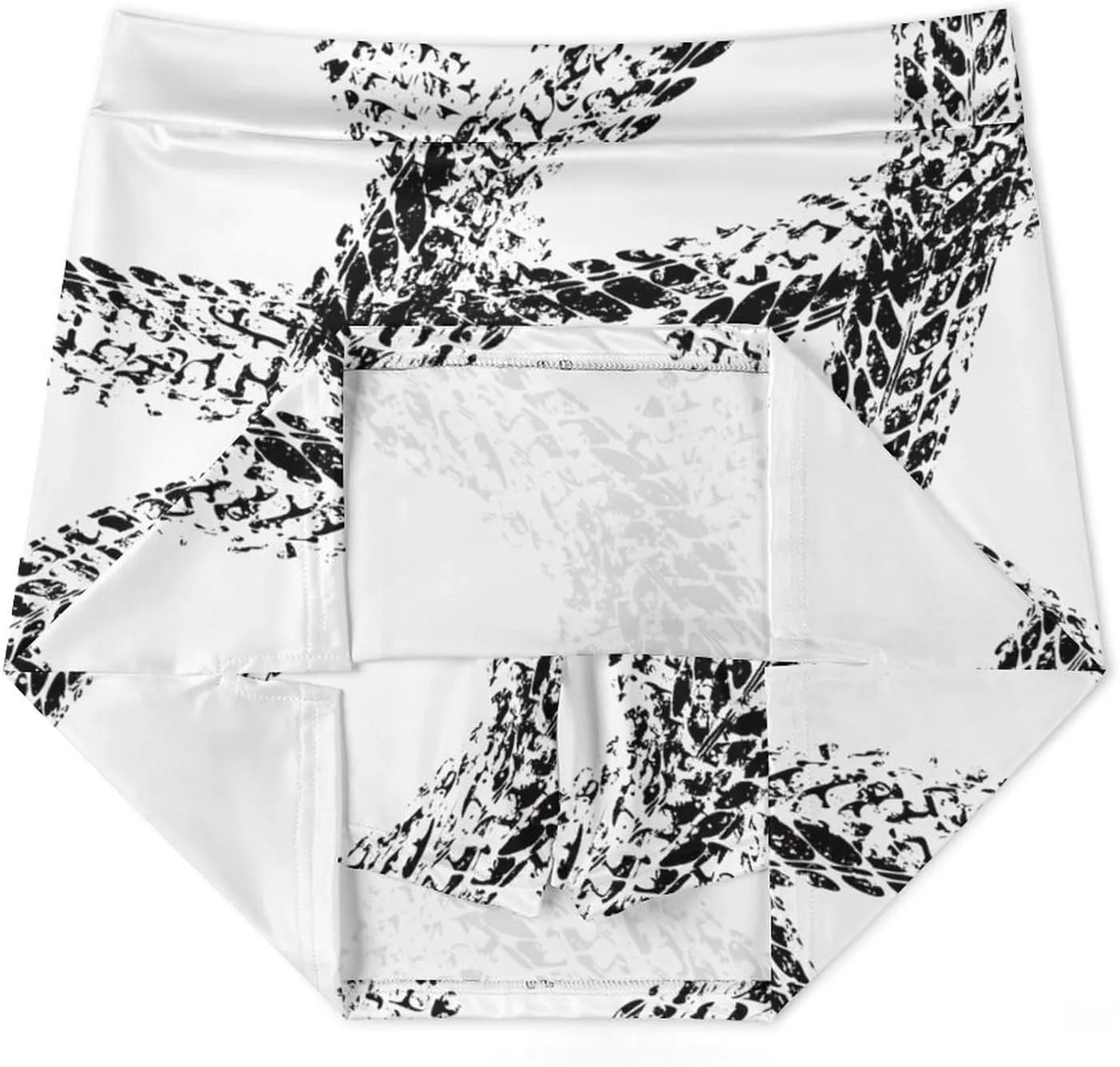 Black Tire Track Silhouettes Women's Mini Tennis Skirt with Shorts Underneath Athletic Workout Cute Skorts