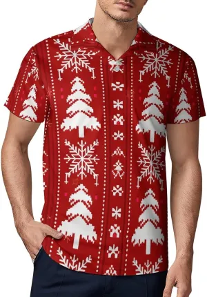 Black White Wolves Pattern Men's Polo Shirts Short Sleeve Blend Performance Fashion Business Casual Collared Shirts