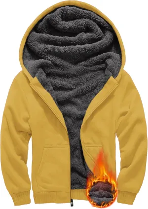 Boys Fleece Jacket Sherpa Lined Zip Up Hoodie Casual Long Sleeve Sweatshirt Warm Jacket 6-15Years (Girls/Kids)