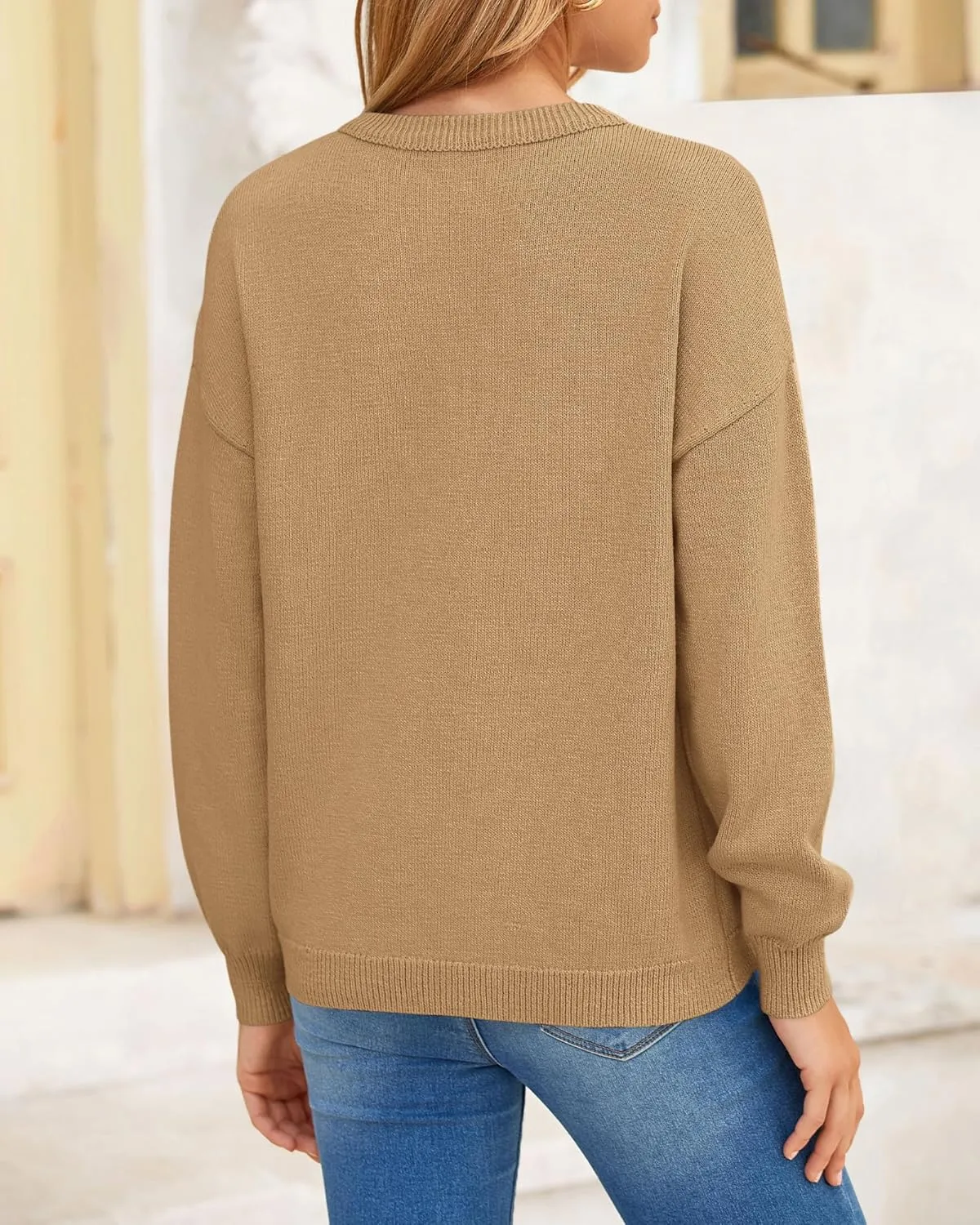 BTFBM Womens Loose Pullover Sweaters Fall Winter Clothes 2025 Crewneck Slouchy Sweater Long Sleeve Casual Knitted Tops