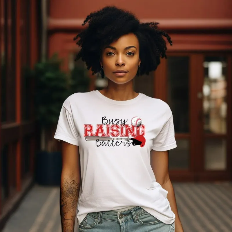Busy Raising Ballers Baseball Design PNG Download