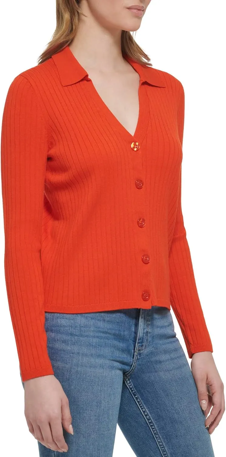 Calvin Klein Women's Rib Cardi Button Front