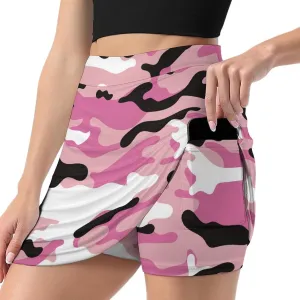 Camouflage Military Women's Mini Tennis Skirt with Shorts Underneath Athletic Workout Cute Skorts