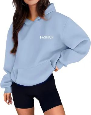 Canbebig Oversized Hoodies for Women Letter Printed Pullover Sweatshirts Long Sleeve Shirts with Pockets Fashion Clothes
