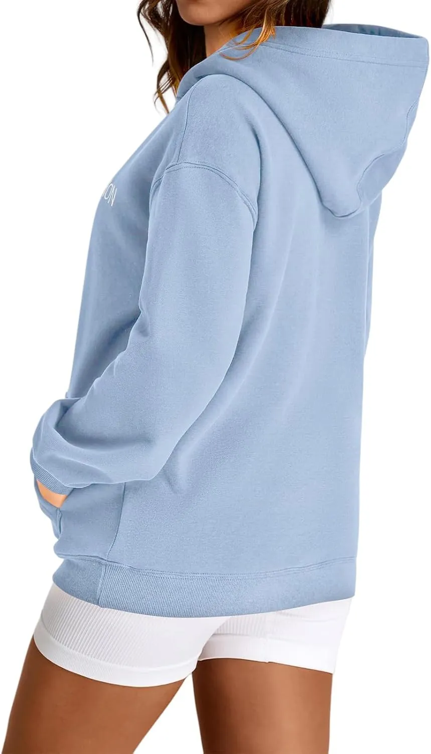 Canbebig Oversized Hoodies for Women Letter Printed Pullover Sweatshirts Long Sleeve Shirts with Pockets Fashion Clothes