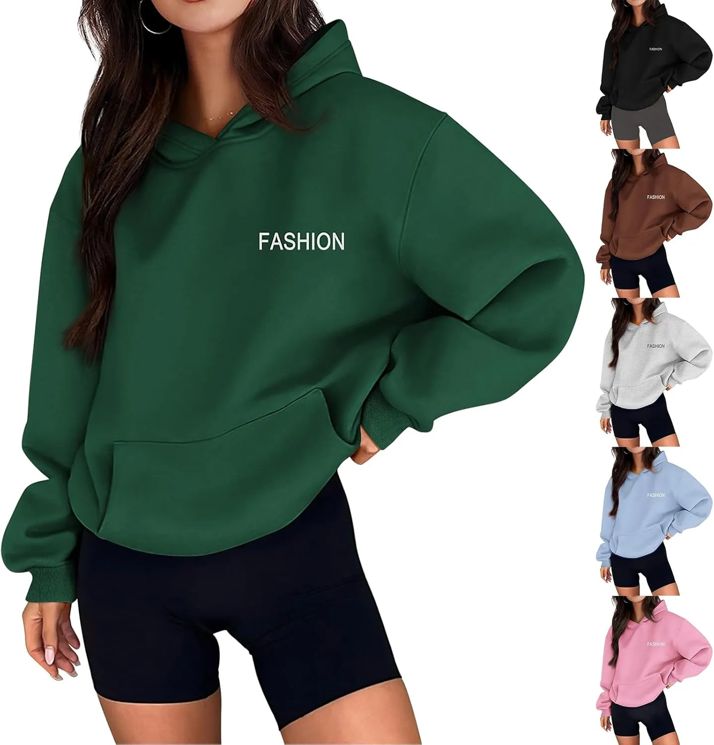 Canbebig Oversized Hoodies for Women Letter Printed Pullover Sweatshirts Long Sleeve Shirts with Pockets Fashion Clothes