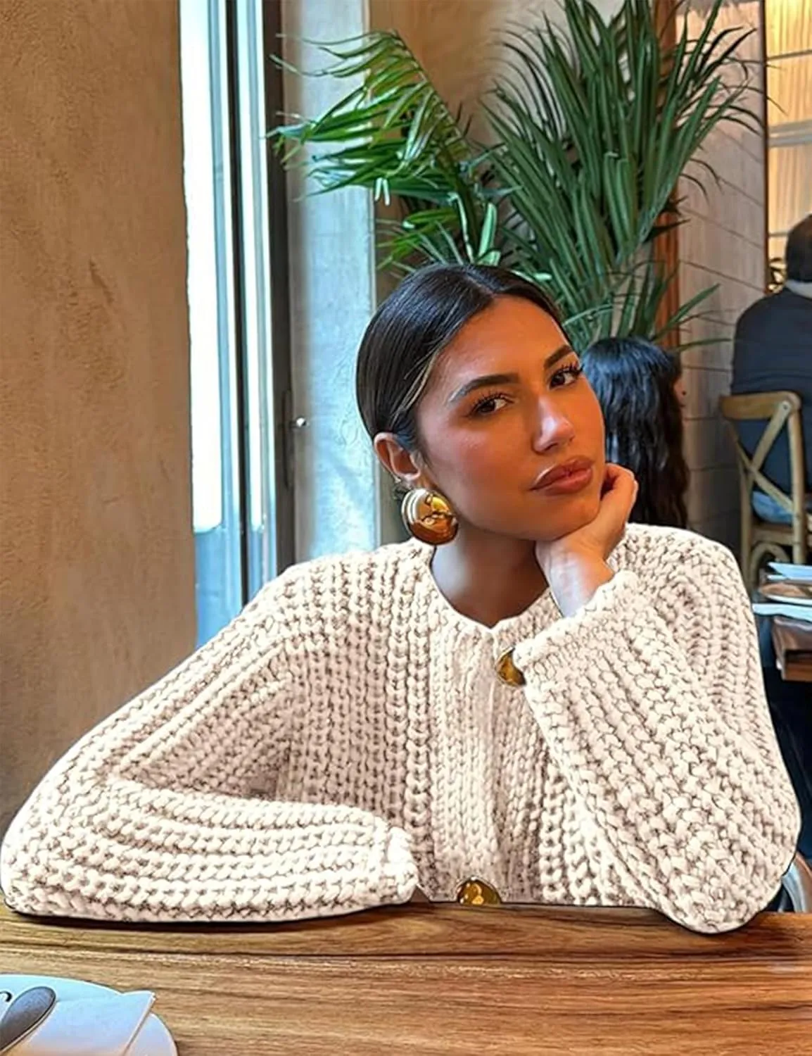 Cardigan Sweaters for Women Sweaters Womens Knit Cardigan Long Sleeve Open Front Button Down Jacket with Pockets