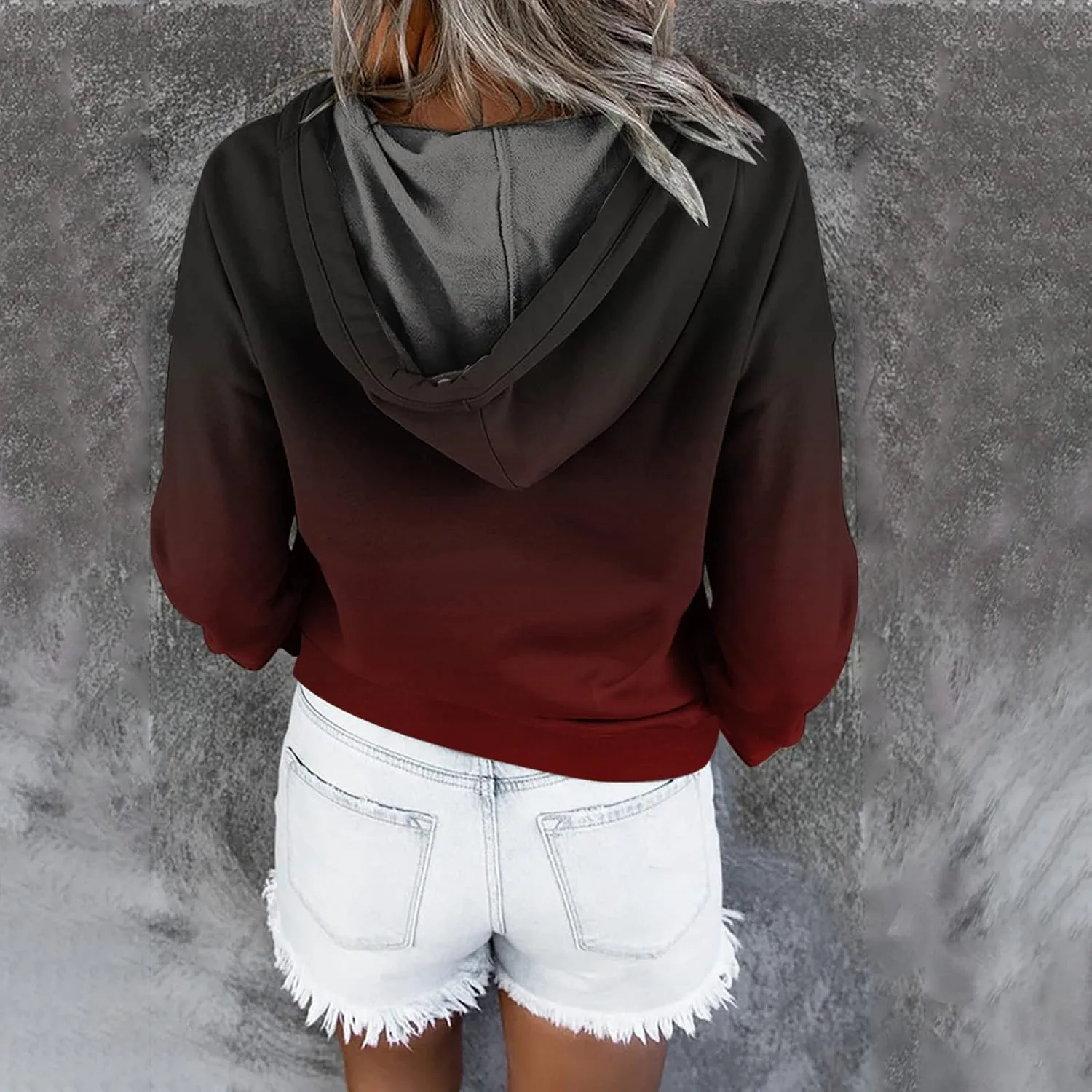 Ceboyel Button Collar Hoodies For Women Solid Color Cute Sweatshirts Long Sleeve Pullover Tops Trendy Fall Fashion 2023