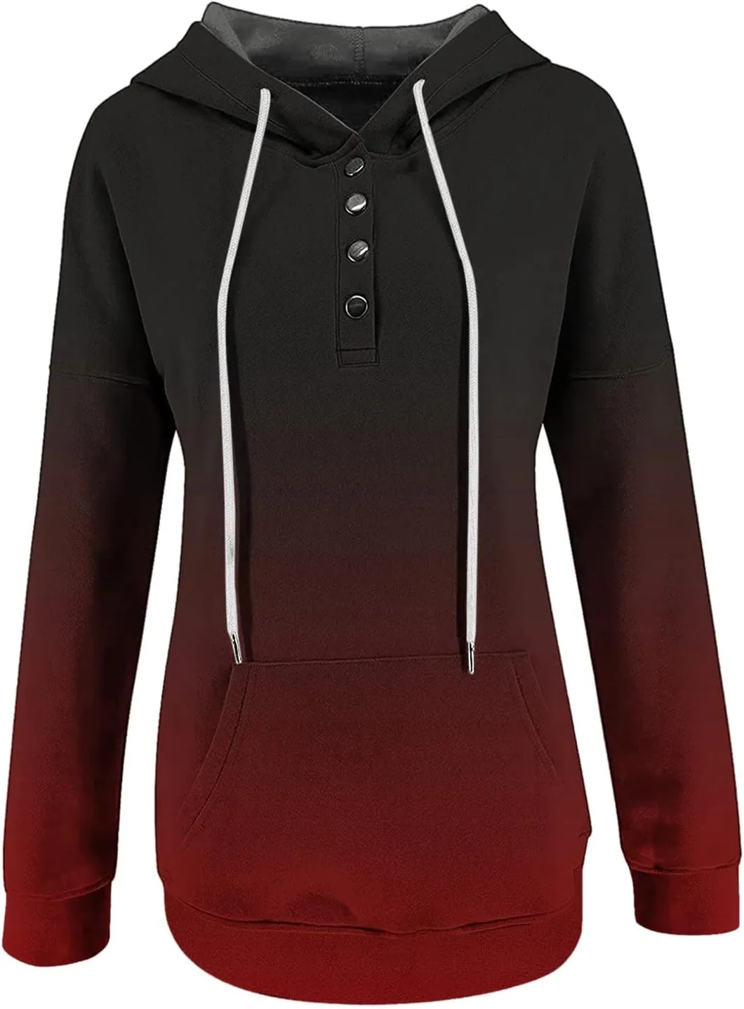 Ceboyel Button Collar Hoodies For Women Solid Color Cute Sweatshirts Long Sleeve Pullover Tops Trendy Fall Fashion 2023