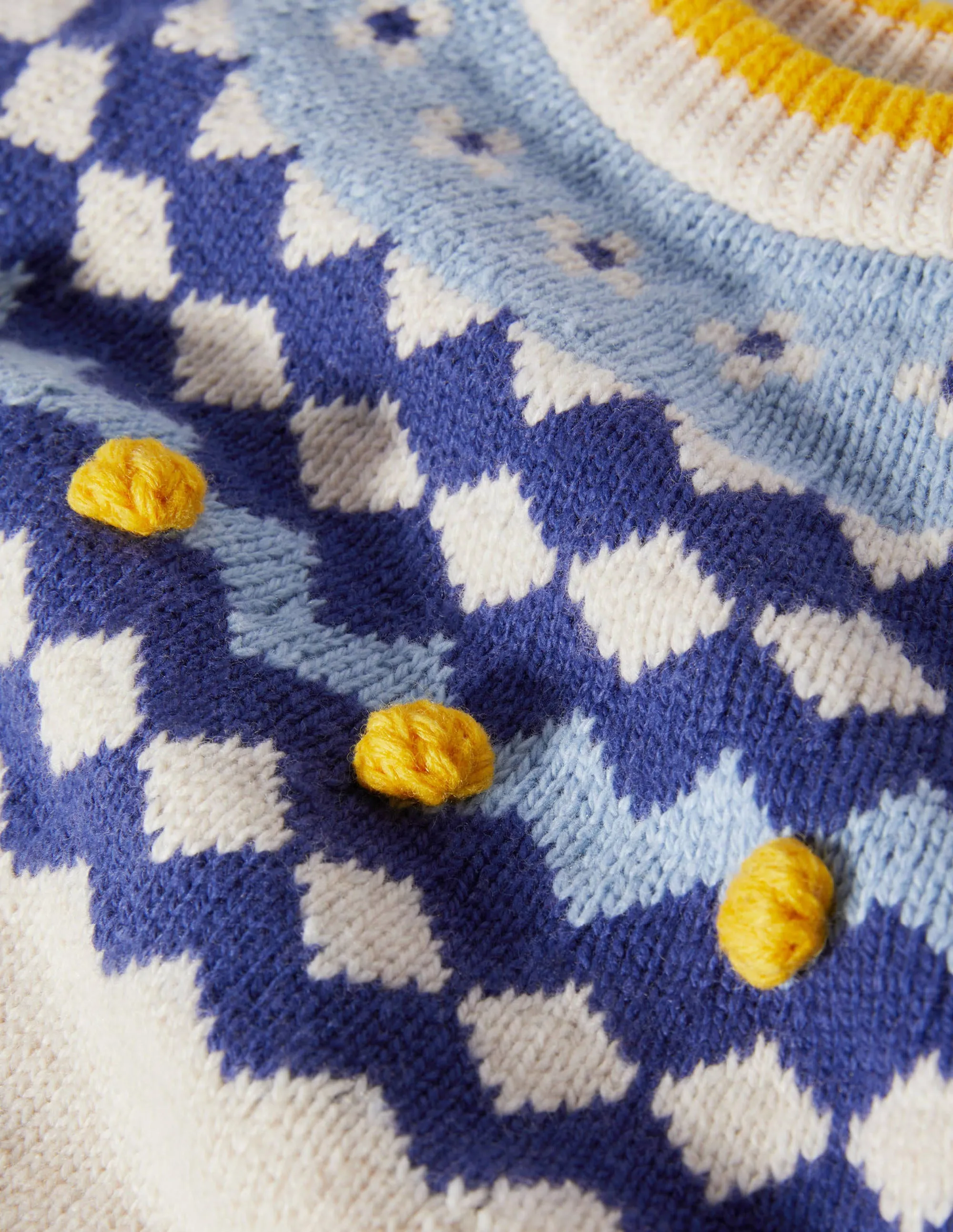 Chunky Fair Isle Crew Jumper-Ecru Marl Fair Isle