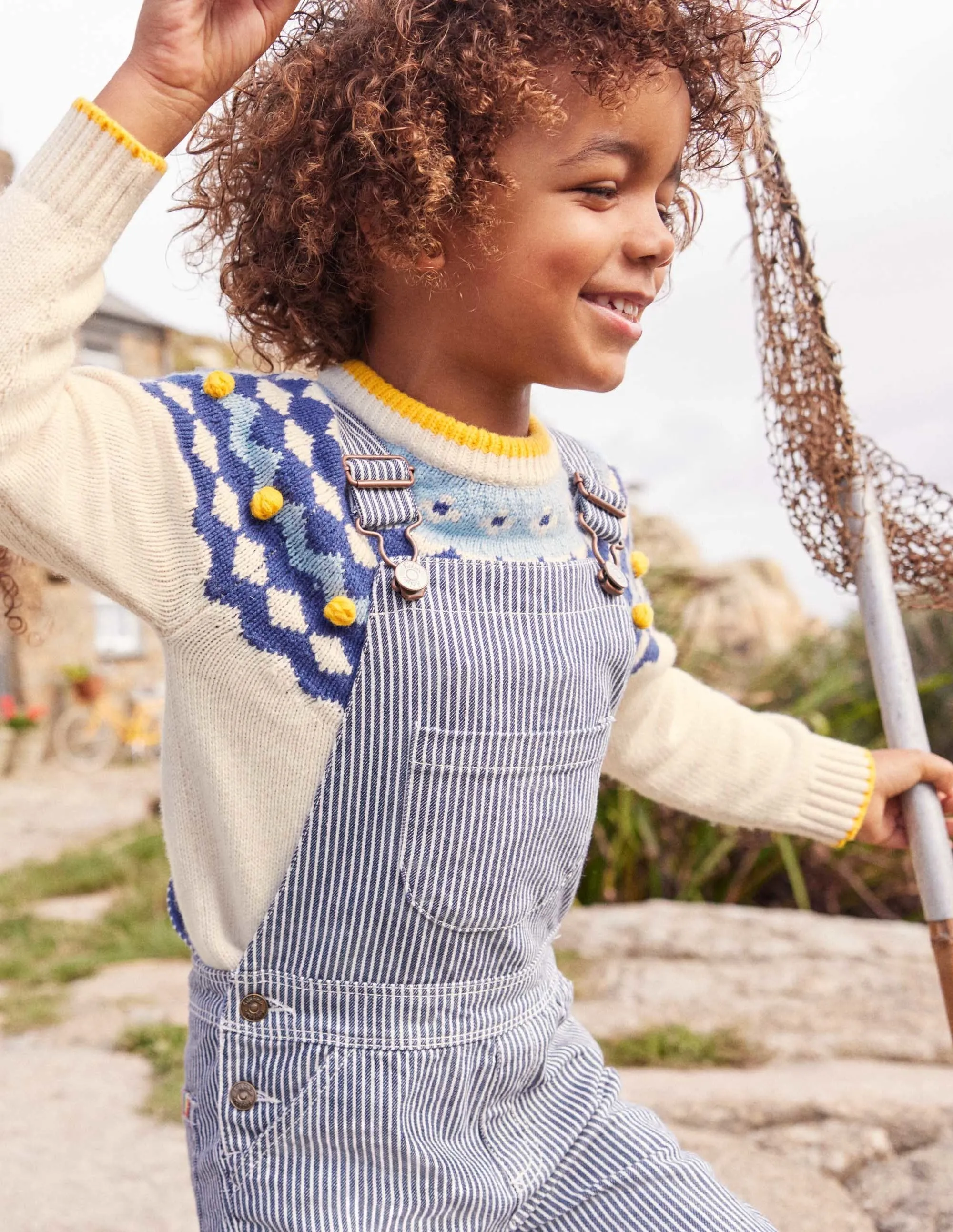 Chunky Fair Isle Crew Jumper-Ecru Marl Fair Isle
