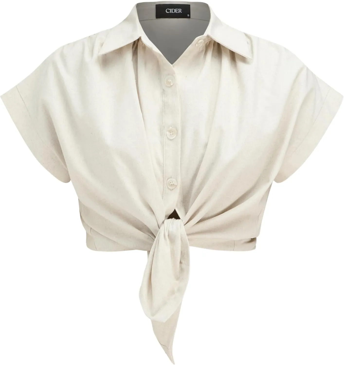 CIDER French Riviera Vacation Linen-Blend Polo Short Sleeve Shirt