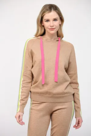 Colorful Stripe Knit Hoodie