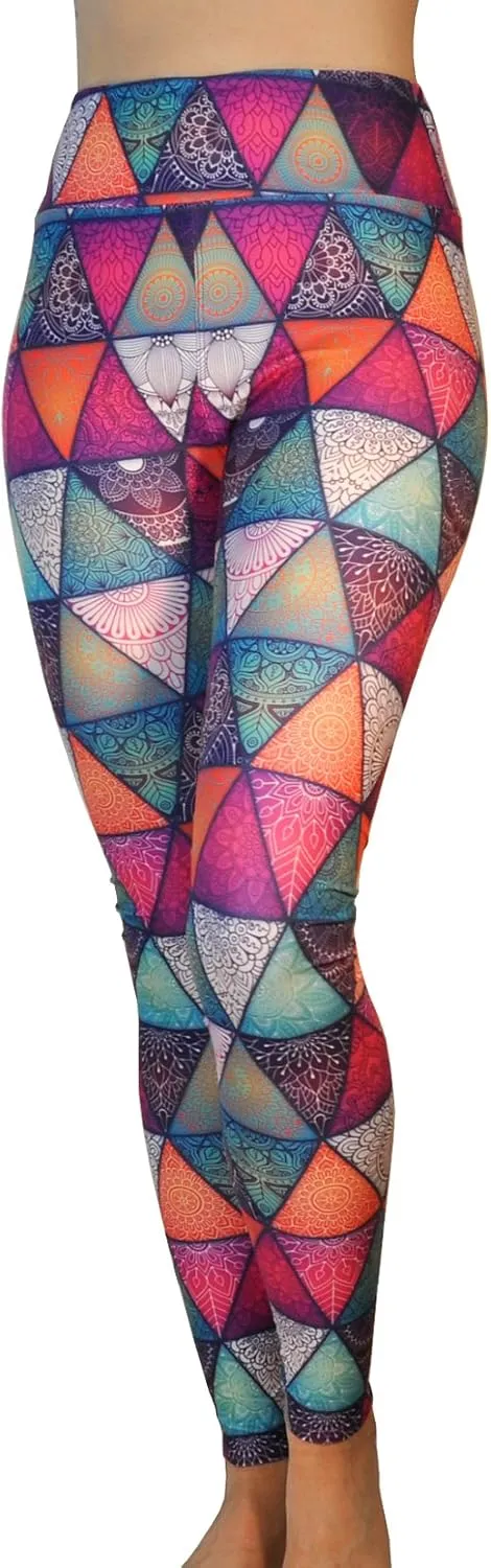 Comfy Yoga Pants - High Waisted Yoga Leggings with Bohemian Print - Extra Soft - Dry Fit