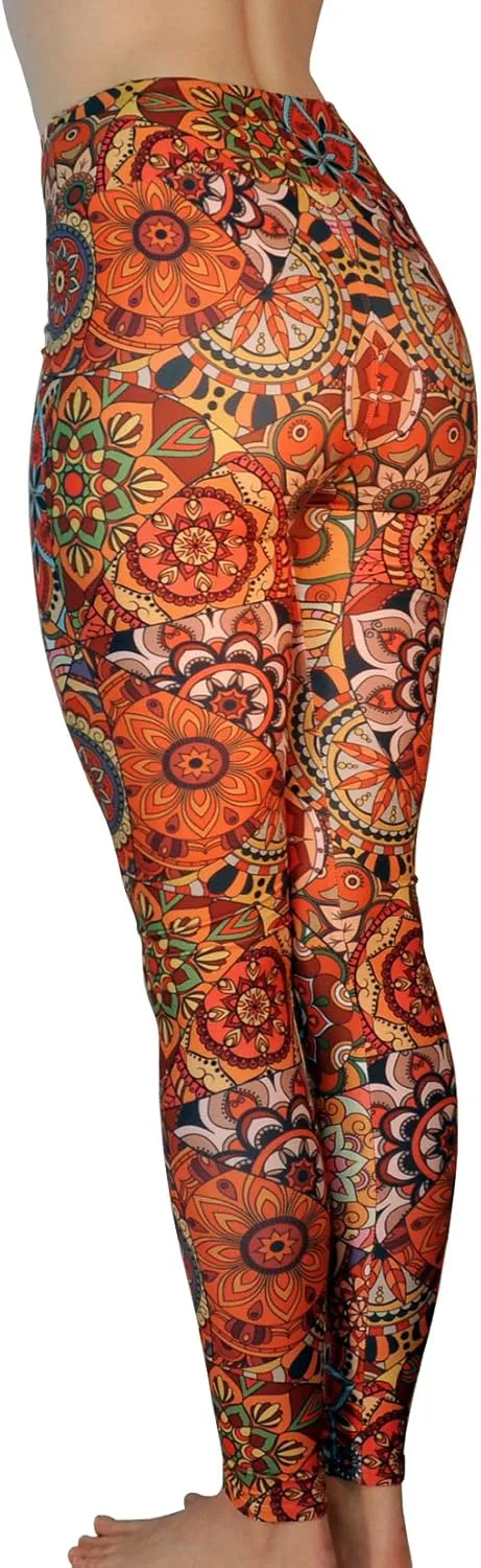 Comfy Yoga Pants - High Waisted Yoga Leggings with Bohemian Print - Extra Soft - Dry Fit