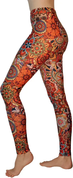 Comfy Yoga Pants - High Waisted Yoga Leggings with Bohemian Print - Extra Soft - Dry Fit