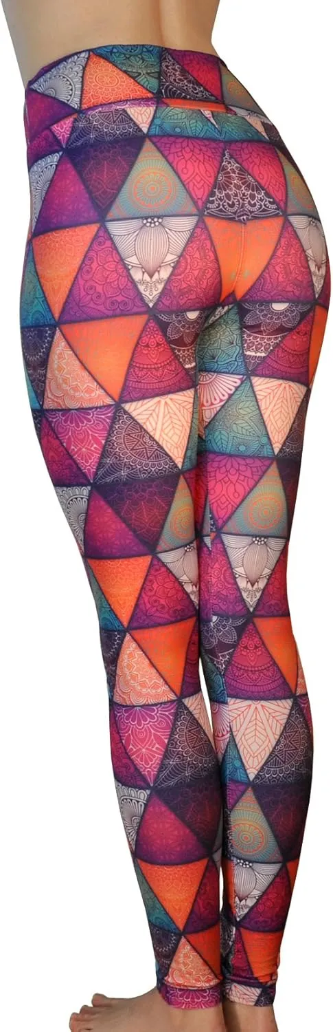 Comfy Yoga Pants - High Waisted Yoga Leggings with Bohemian Print - Extra Soft - Dry Fit