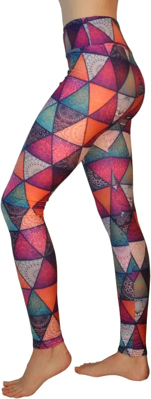 Comfy Yoga Pants - High Waisted Yoga Leggings with Bohemian Print - Extra Soft - Dry Fit