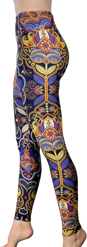 Comfy Yoga Pants - High Waisted Yoga Leggings with Bohemian Print - Extra Soft - Dry Fit