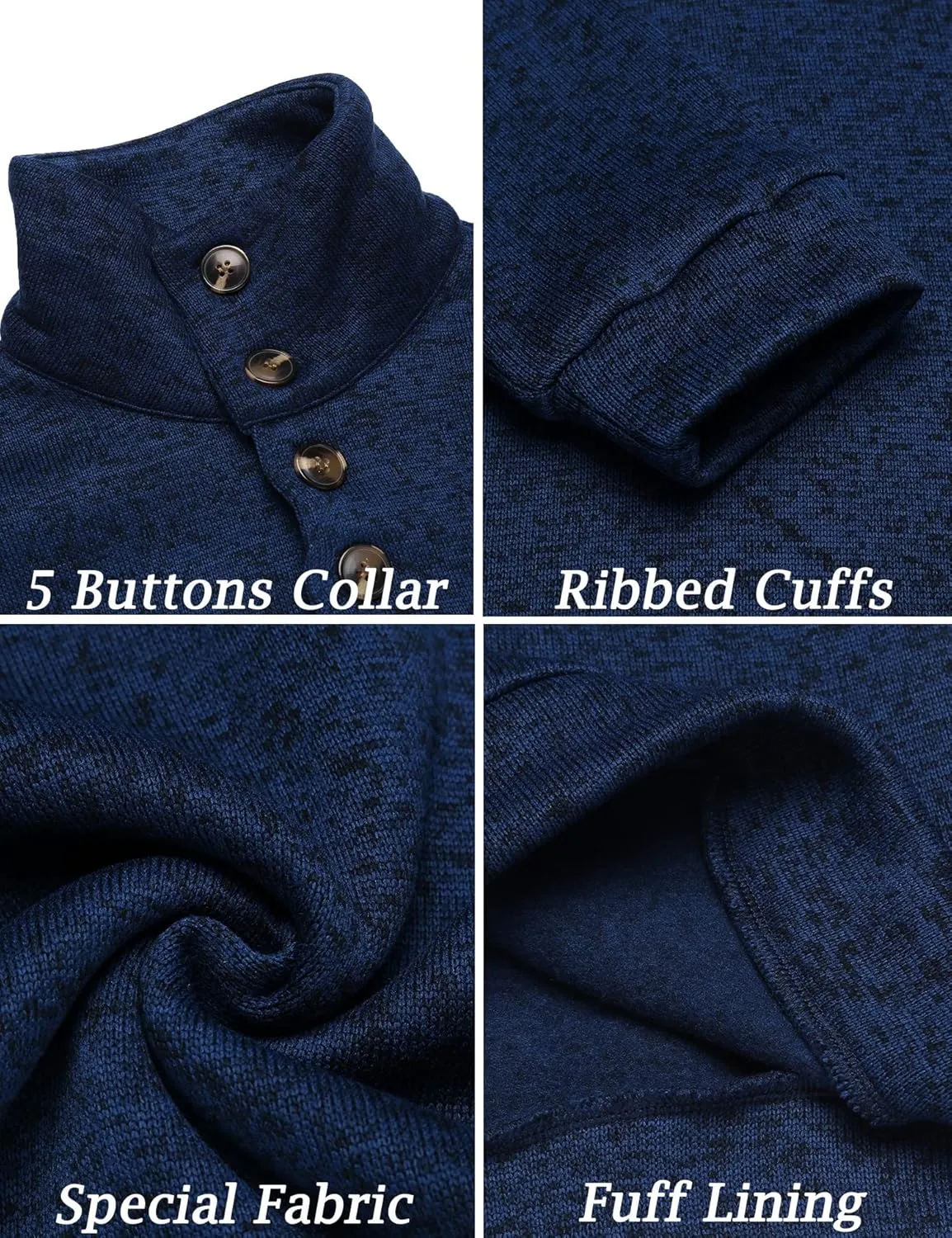 COOFANDY Men's Casual Slim Fit Pullover Sweater Knitted Thermal Sweatshirt