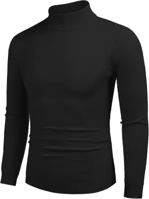 COOFANDY Men's Slim Fit Mock Turtleneck Pullover Sweater Casual Basic Knitted Thermal Sweaters