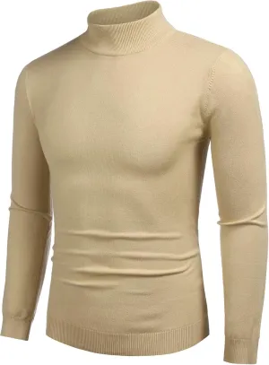COOFANDY Men's Slim Fit Mock Turtleneck Pullover Sweater Casual Basic Knitted Thermal Sweaters