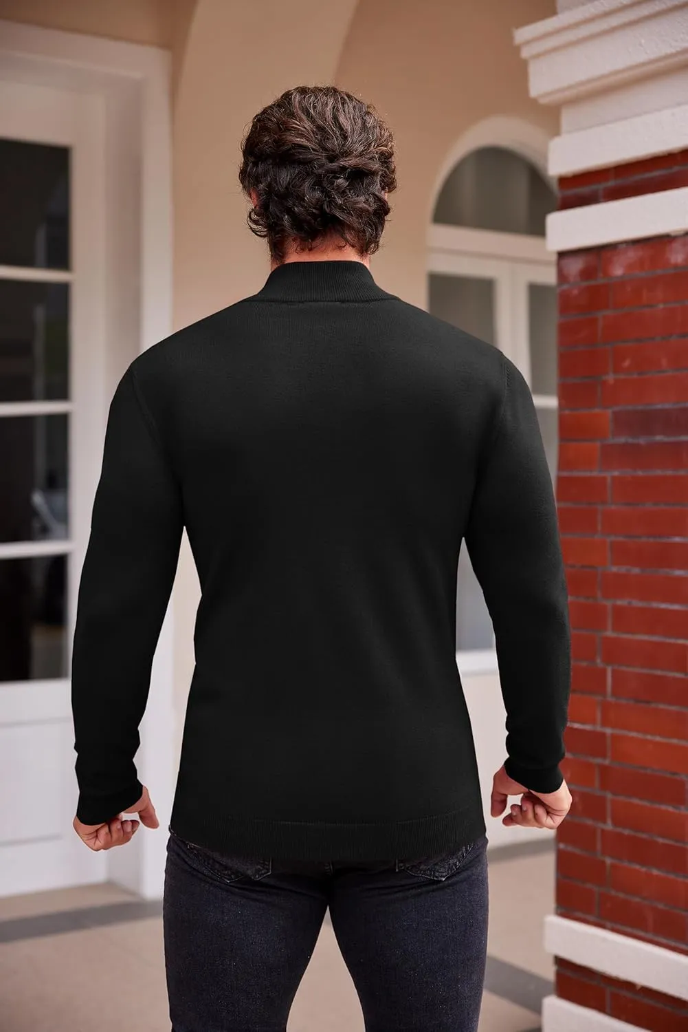 COOFANDY Men's Slim Fit Mock Turtleneck Pullover Sweater Casual Basic Knitted Thermal Sweaters