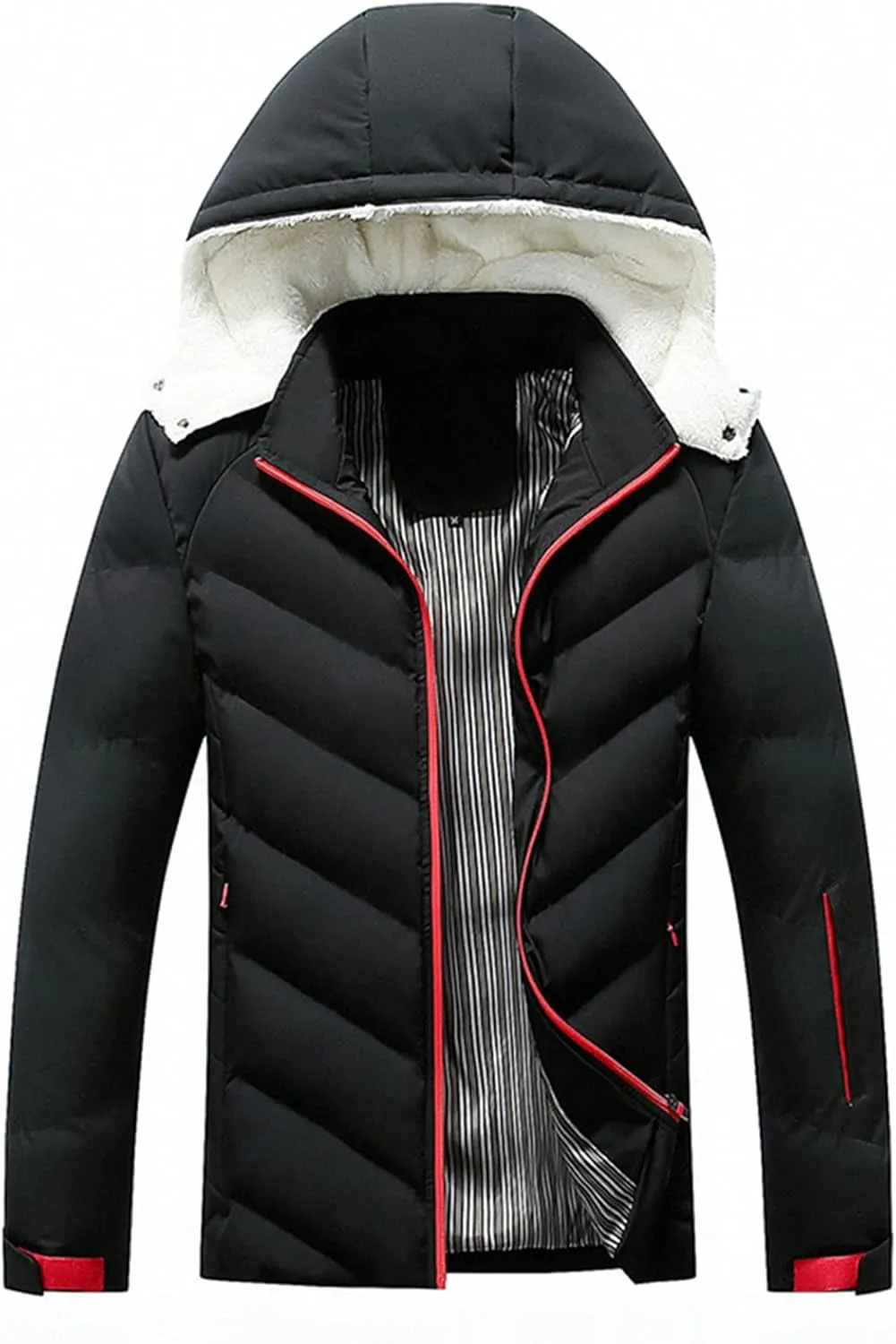 Crazynekos Men Autumn Winter Down Cotton Coat Padded Jacket Warm Long Sleeve Top