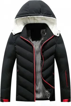 Crazynekos Men Autumn Winter Down Cotton Coat Padded Jacket Warm Long Sleeve Top