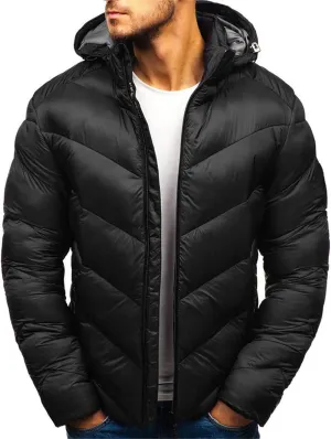 Crazynekos Men's Autumn and Winter Cotton Coat Padded Jacket Warm Long Sleeve Top
